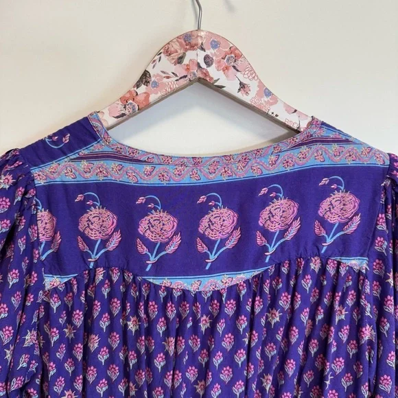 SPELL Bohemian Royale Playdress Purple S Small Mini Ruffle Dress Tassel - Picture 12 of 12